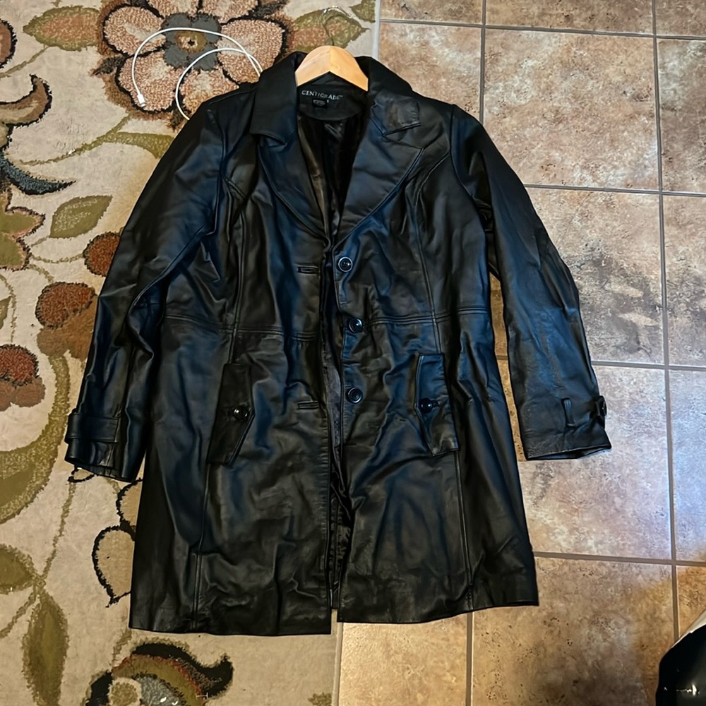 Vintage leather trenchcoat